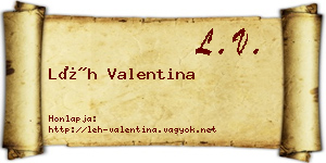 Léh Valentina névjegykártya
